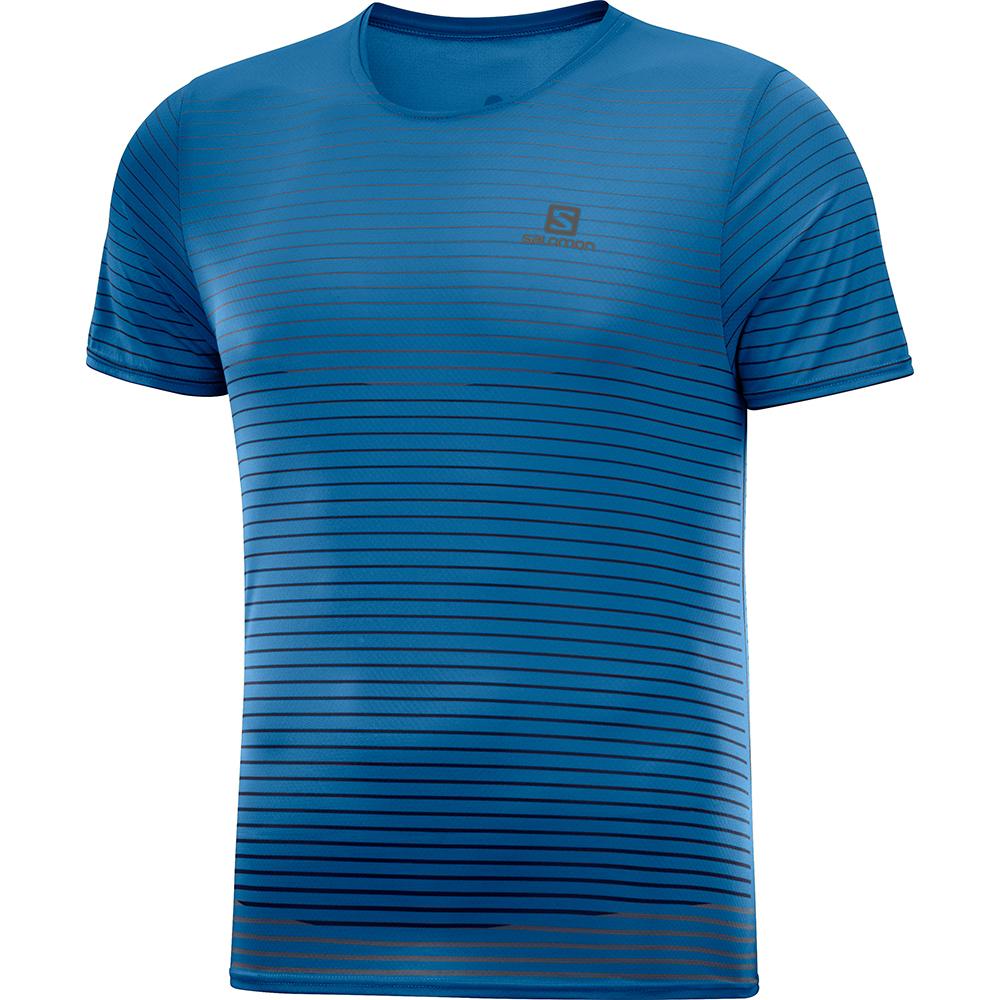 T-Shirts Salomon Homme Bleu - Salomon SENSE M - France (7265-CPDUF)